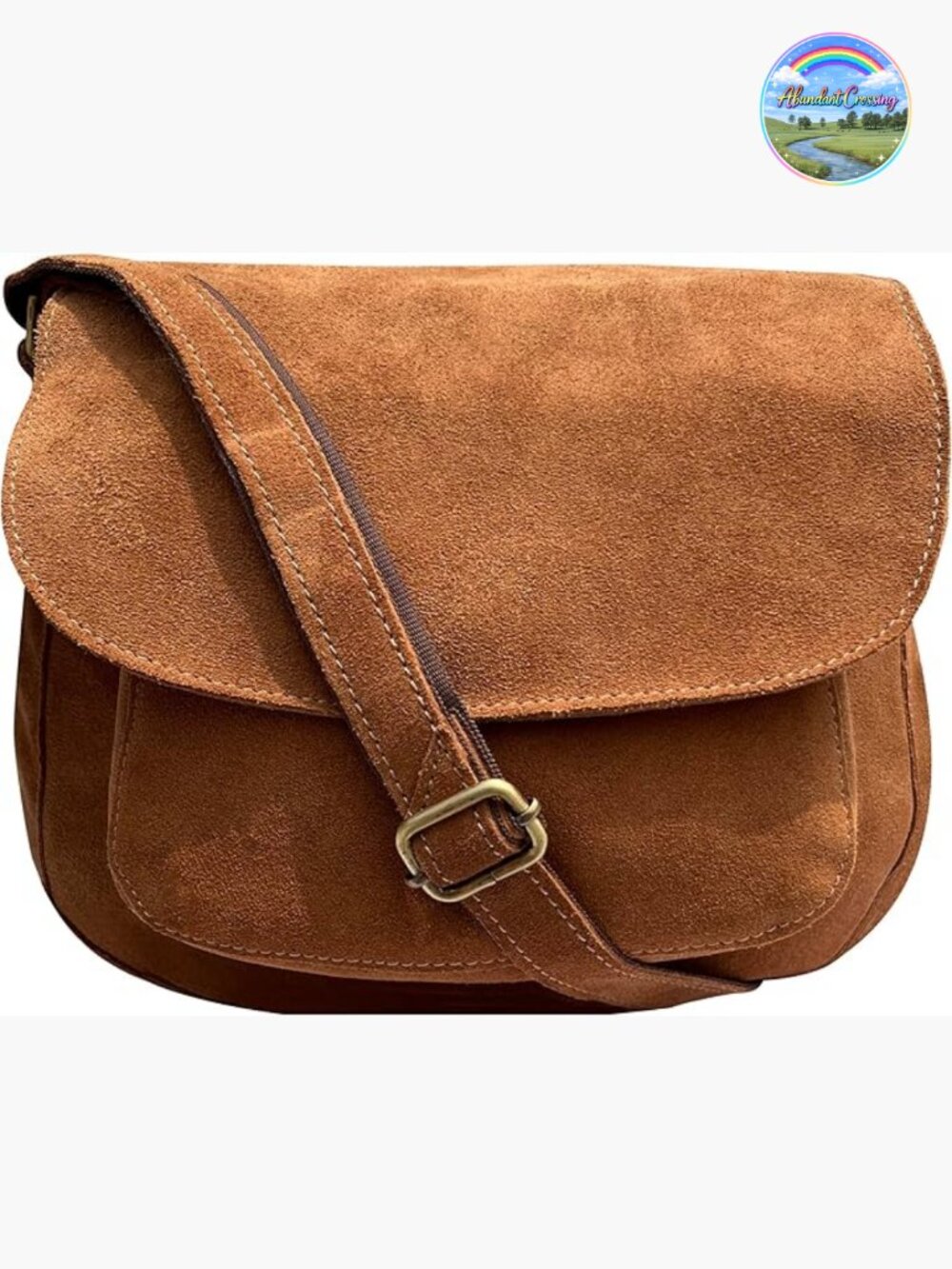 Leather Crossbody Satchel Bag Vintage Suede Purse Handbag Sling